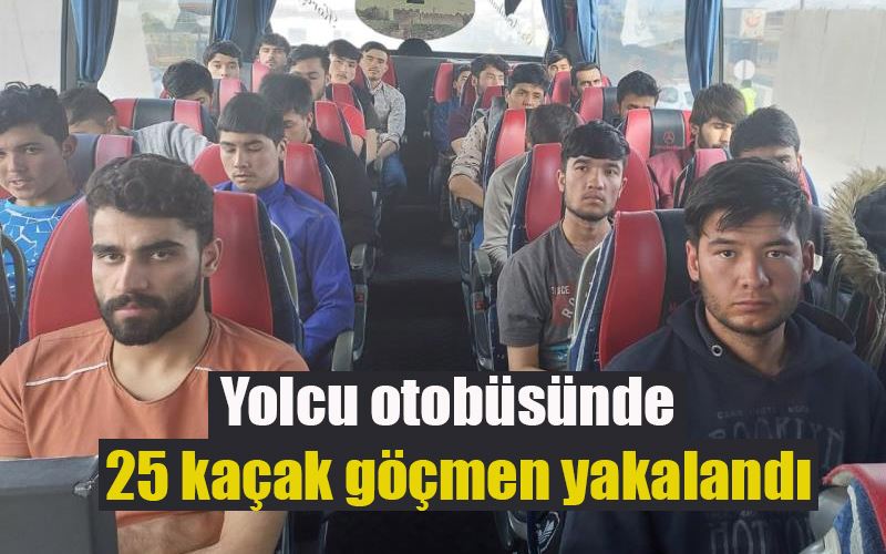 Yolcu otobüsünde seyahat eden 25 kaçak göçmen yakalandı