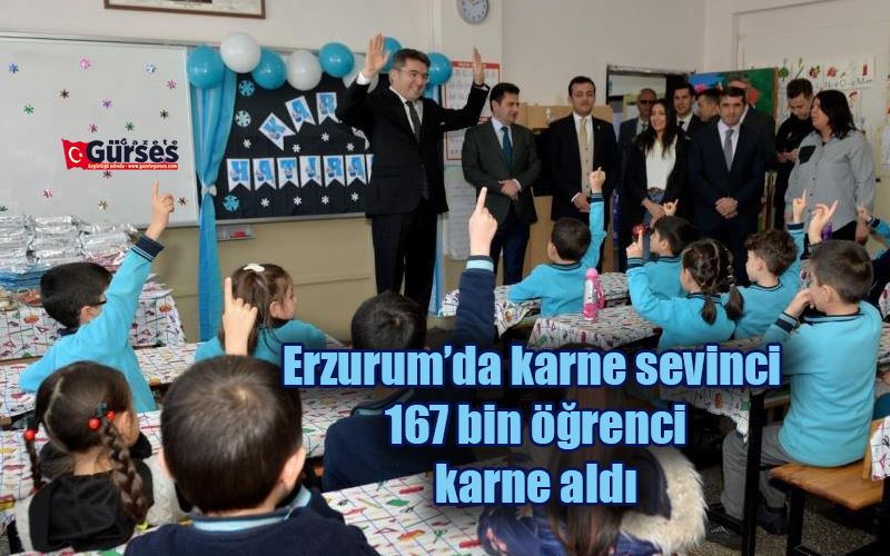 Erzurum’da karne sevinci, 167 bin öğrenci karne aldı