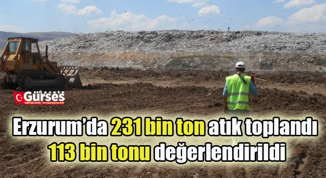 Erzurum’da 231 bin ton atık toplandı, 113 bin tonu değerlendirildi