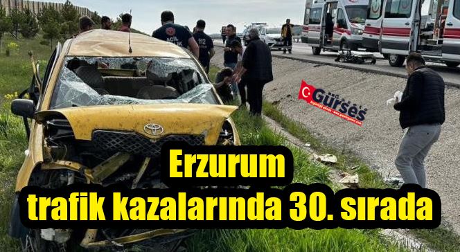 Erzurum trafik kazalarında 30. sırada
