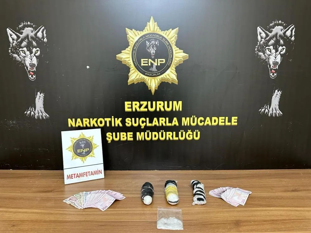 Erzurum’da 825,93 gram metamfetamin ele geçirildi