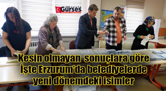 Kesin olmayan  sonuçlara göre İşte Erzurum’da belediyelerde yeni dönemdeki isimler