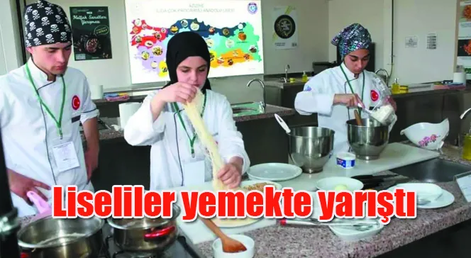 Liseliler yemekte yarıştı