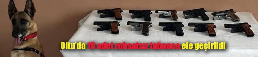 Oltu’da 10 adet ruhsatsız tabanca ele geçirildi