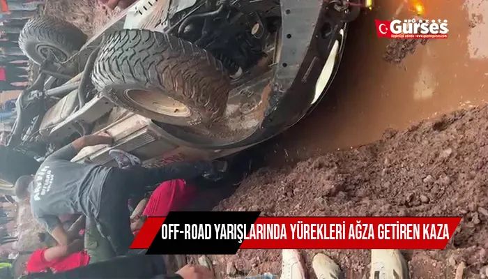 Off-Road yarışlarında yürekleri ağza getiren kaza