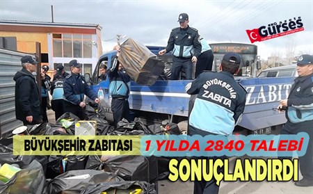 BÜYÜKSEHIR ZABITA, 1 YILDA 2840 TALEBI SONUÇLANDIRDI