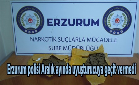 Erzurum polisi Aralik ayinda uyusturucuya geçit vermedi