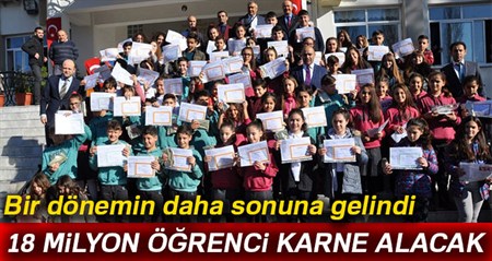 18 milyon ögrenci karne aliyor