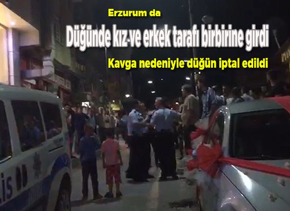 Dügünde kiz ve erkek tarafi birbirine girdi