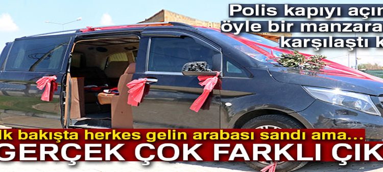 Gelin arabasindan 11 kaçak göçmen çikti
