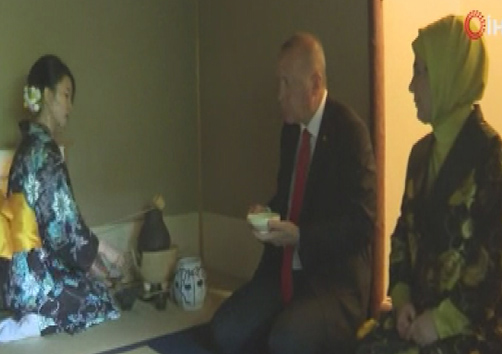Erdogan, Japonya’da çay seremonisine katildi