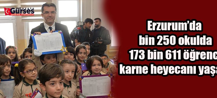 Erzurum’da miniklerin karne heyecani
