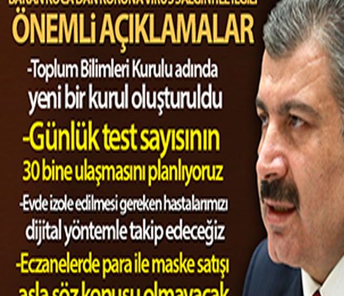 Saglik Bakani Fahrettin Koca’dan önemli açiklamalar!